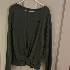 Abercrombie Kids Forest Green Long Sleeve Tee with Knot